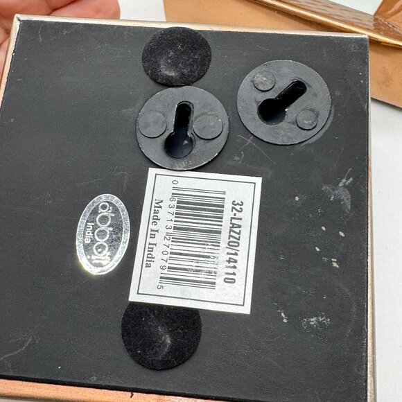 Set of 3 Decorative Metal Copper Tone Square Mirror Miniature Wall Accent Decor - Picture 5 of 6